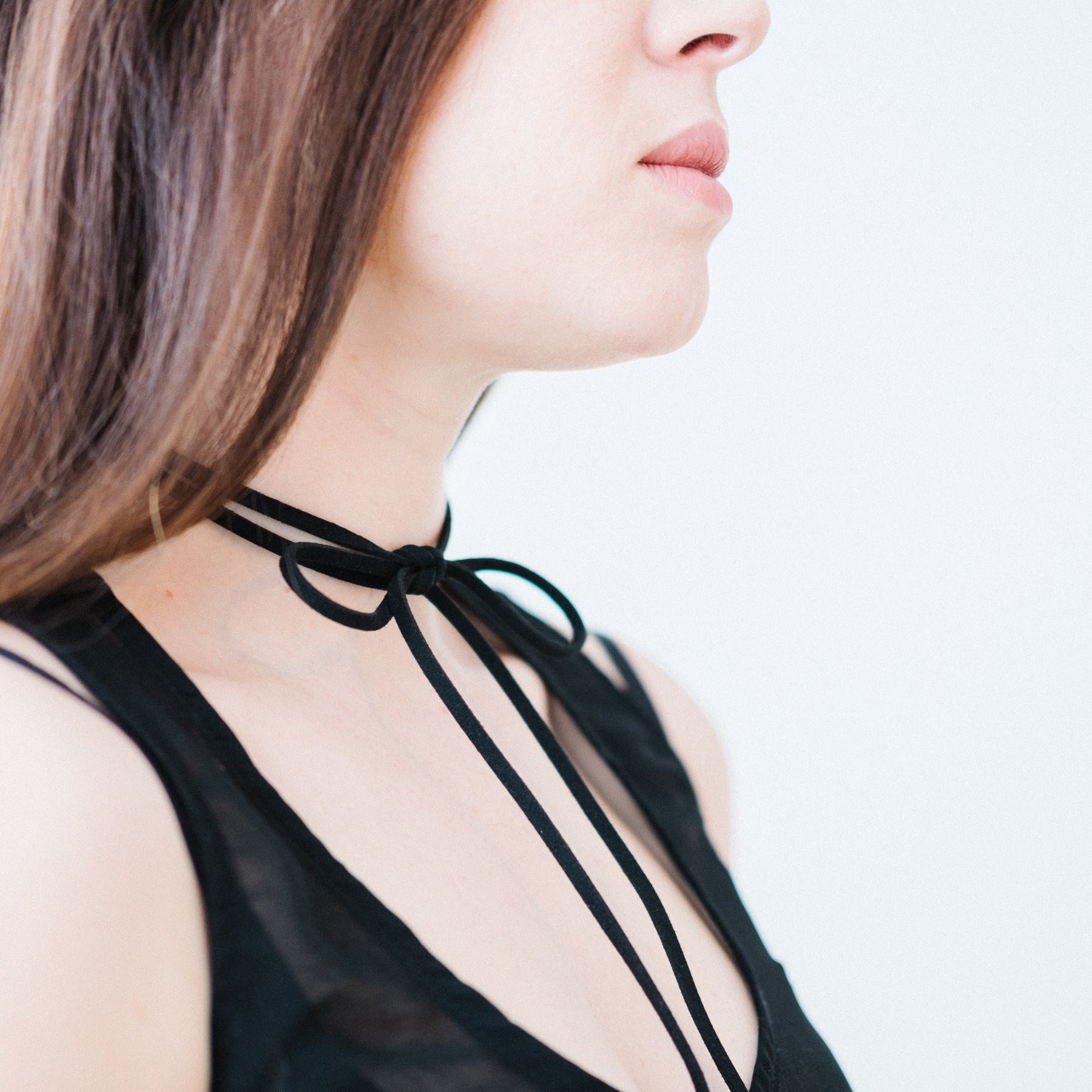 Bağcıklı Siyah Choker